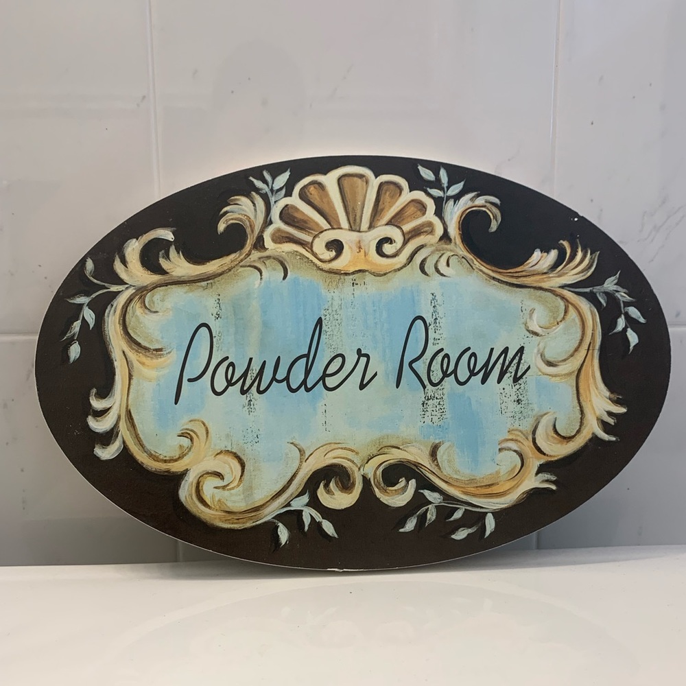 Oval Powder Room Wall Plaque